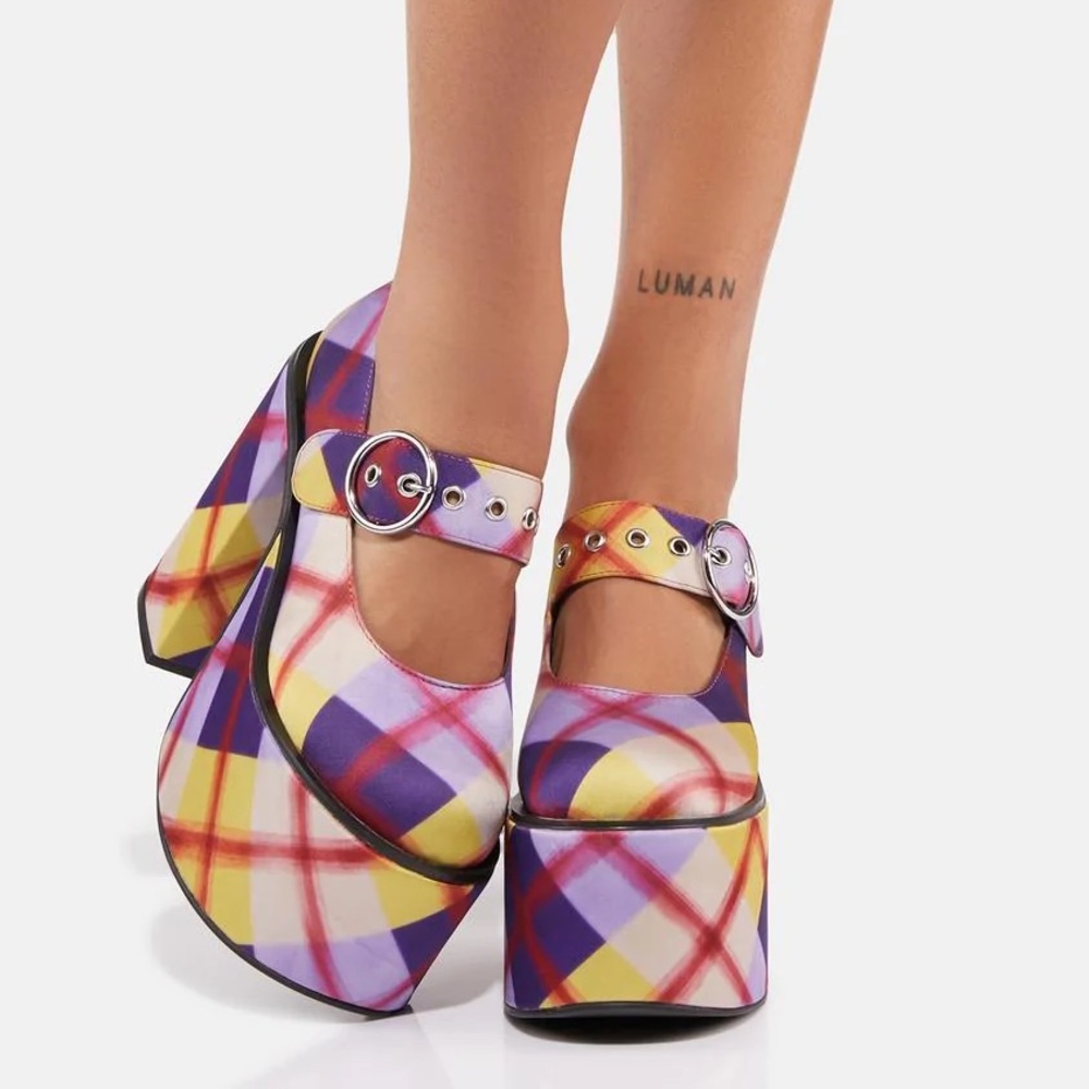 Sold out 
All Hail Me Plaid Mary Janes NEVER WORN